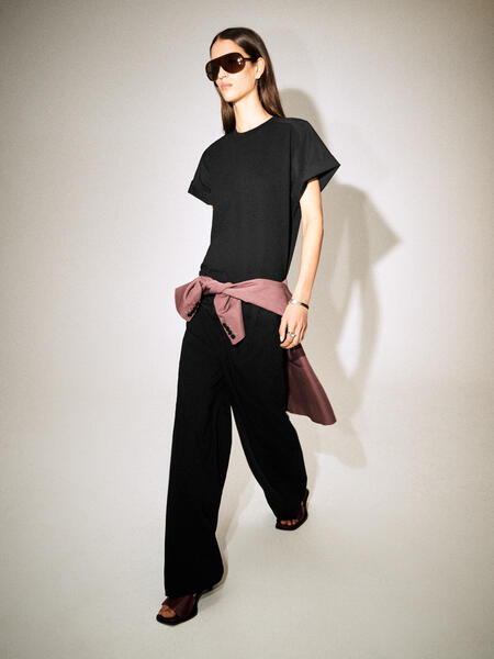 COS ポプリン切替 ジャージパンツ