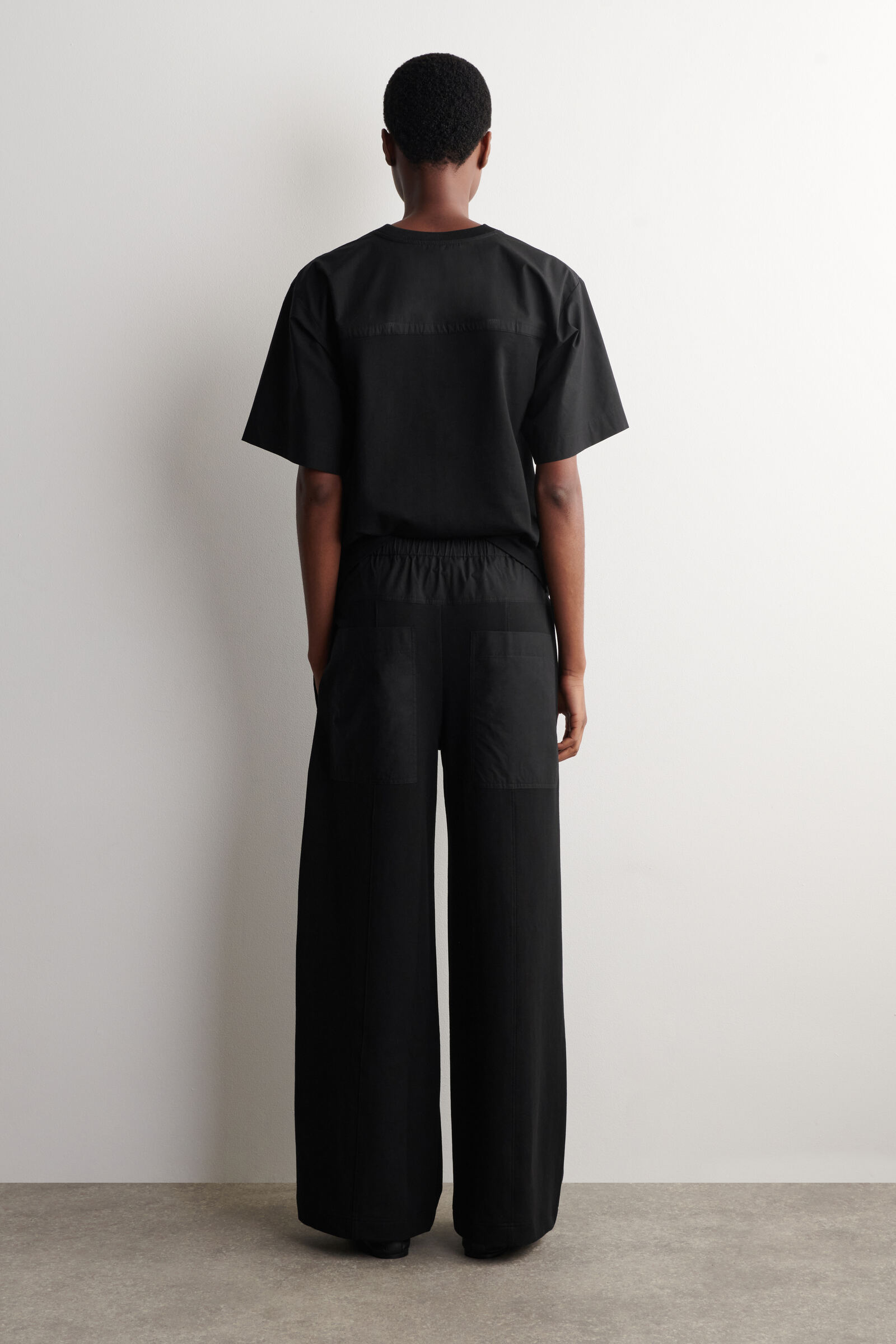 POPLIN-PANELLED JERSEY TROUSERS ポプリン切替 ジャージパンツ