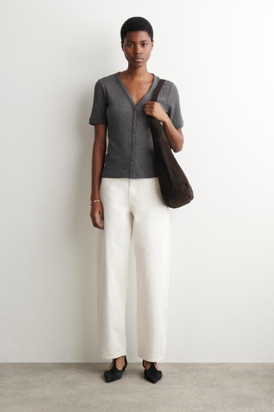 COS ポイントルニット半袖カーディガン