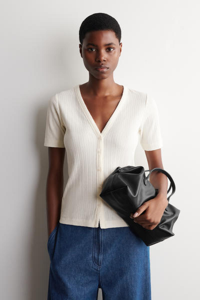 COS ポイントルニット半袖カーディガン