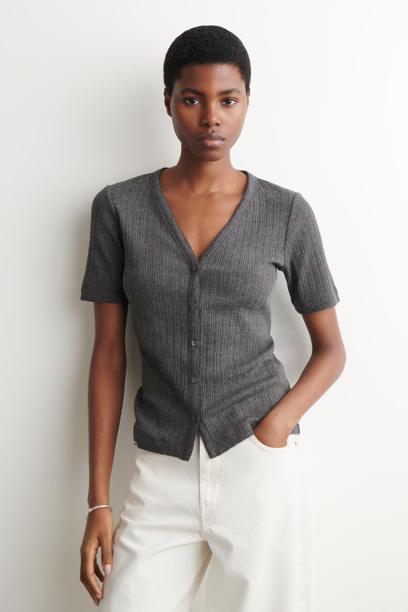 COS ポイントルニット半袖カーディガン