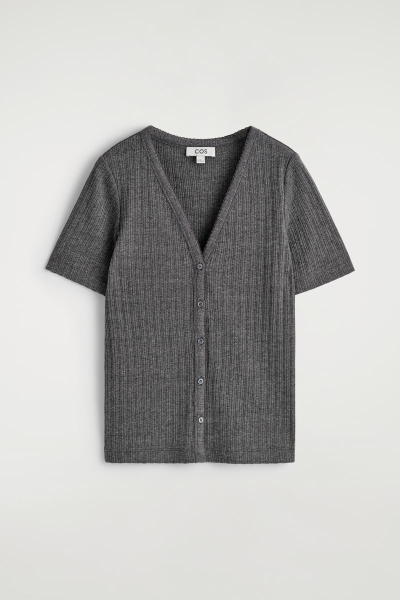 COS ポイントルニット半袖カーディガン