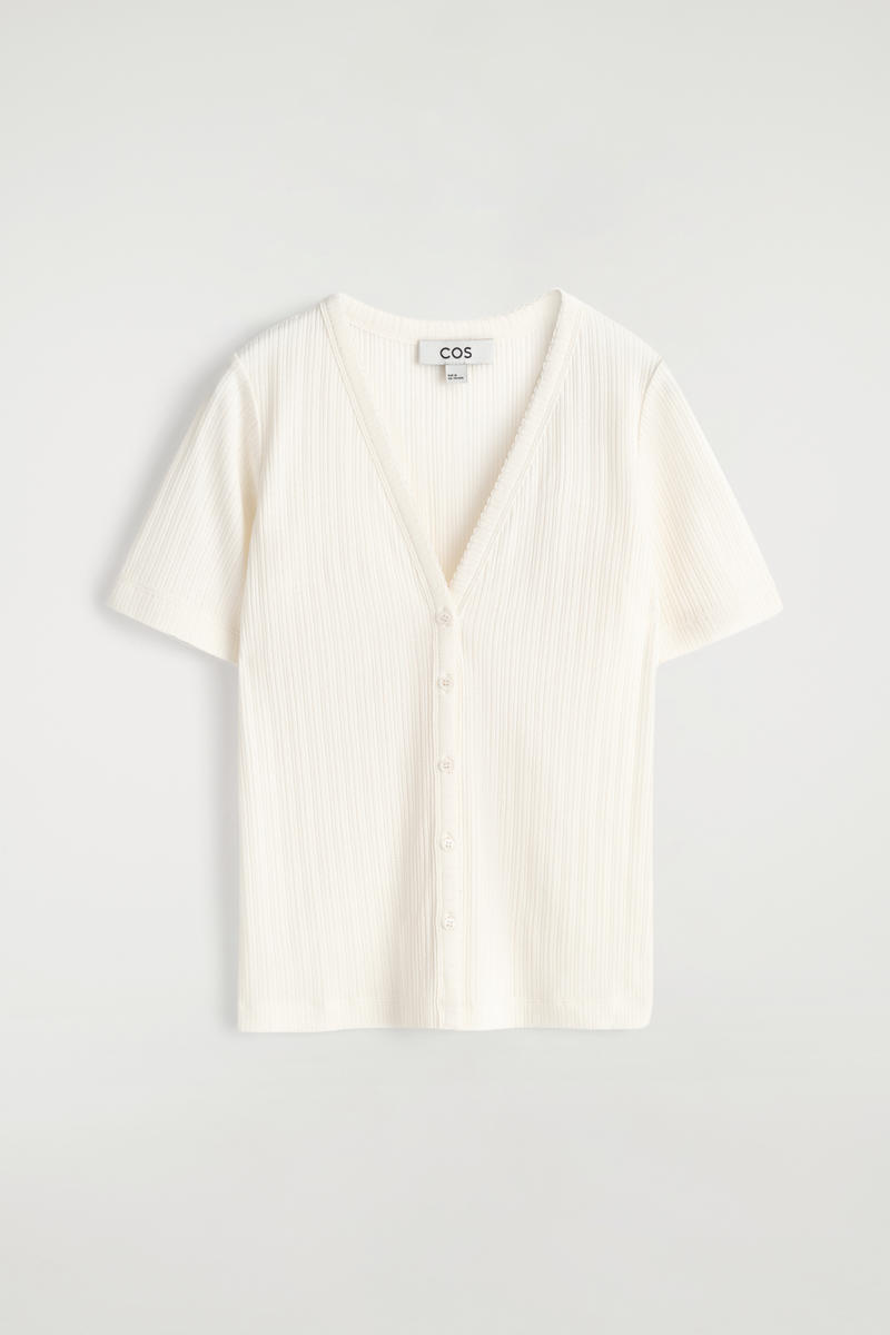 COS ポイントルニット半袖カーディガン