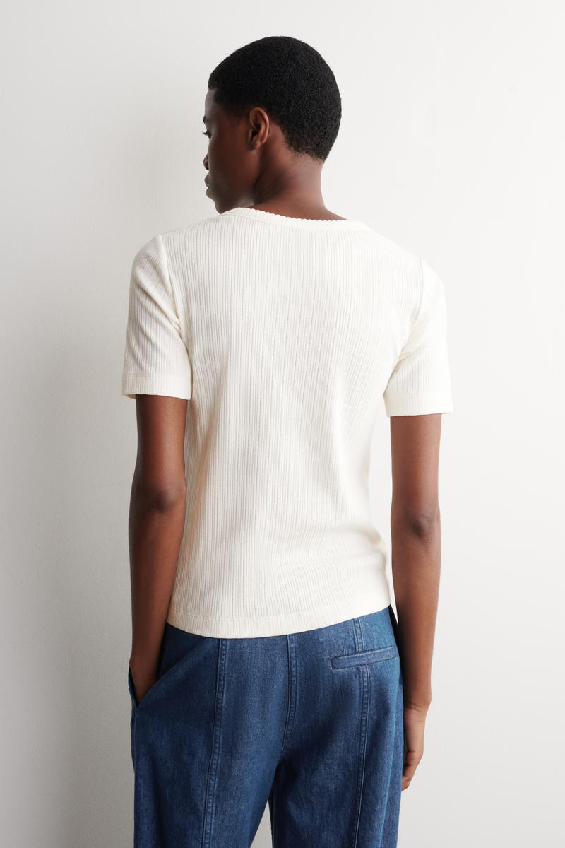 COS ポイントルニット半袖カーディガン