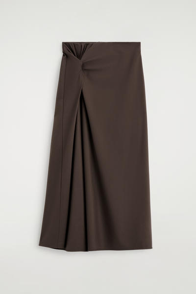 COS ツイストディテールジャージーミディスカート