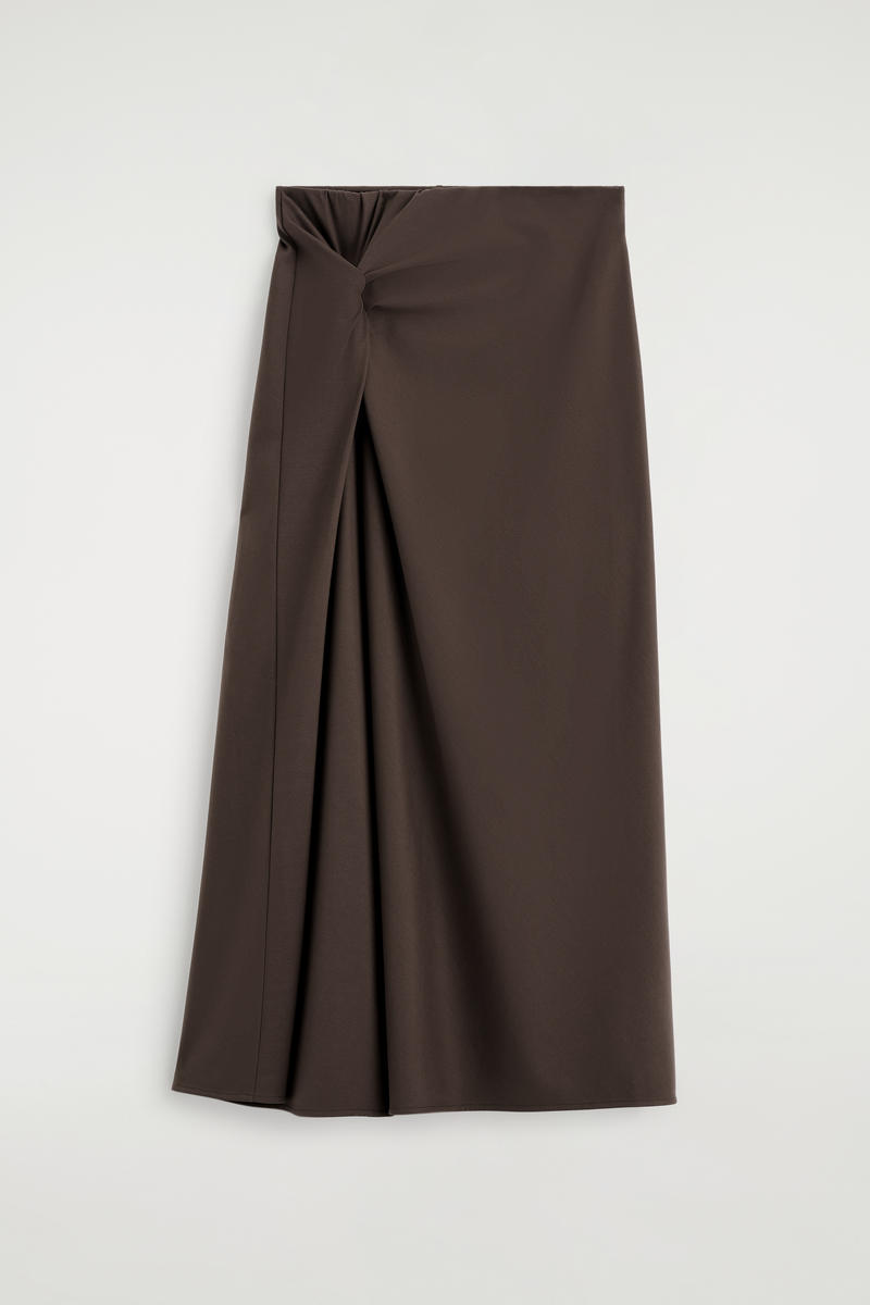 COS ツイストディテールジャージーミディスカート