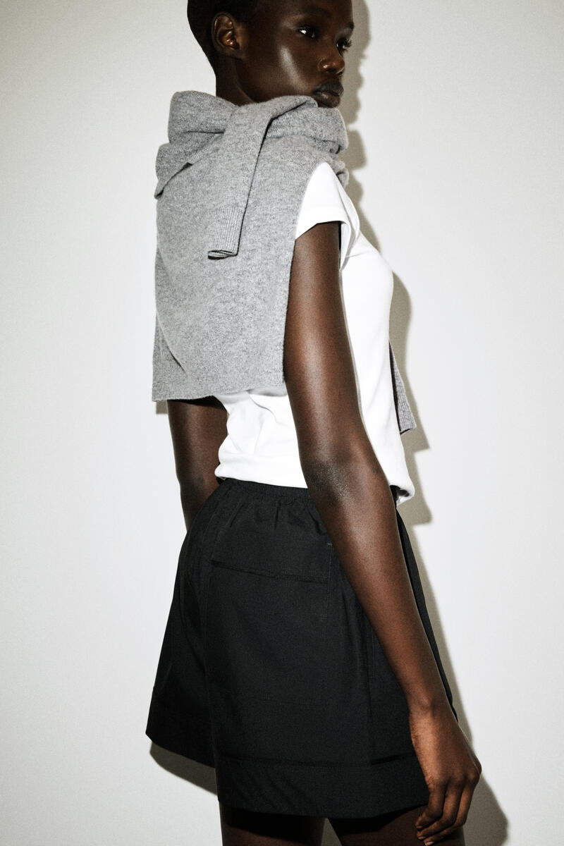 COS エラスティック グログランディテール コットンショーツ