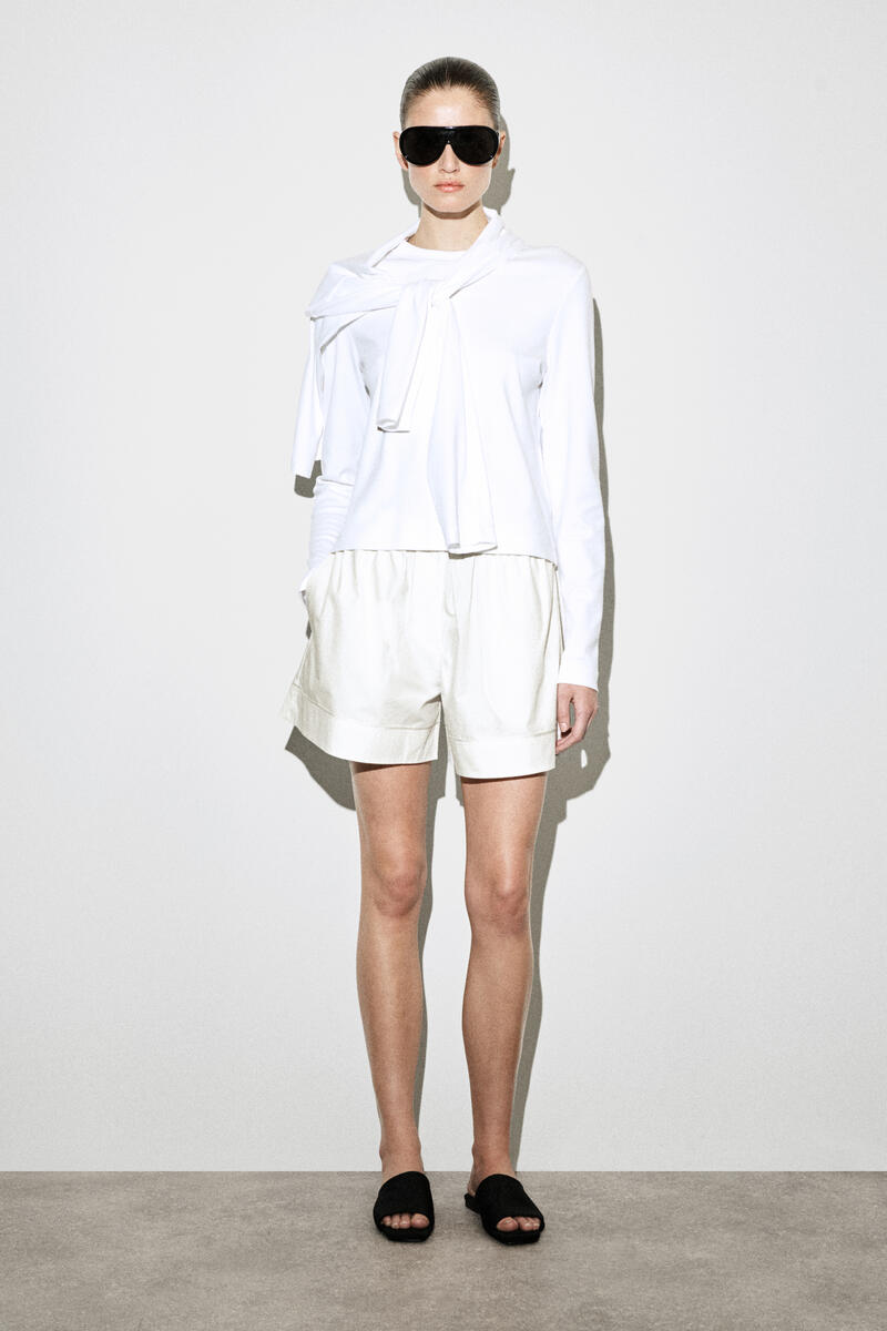 COS エラスティック グログランディテール コットンショーツ