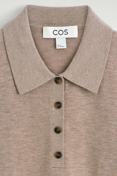COS シュランケン ウールブレンドポロシャツ