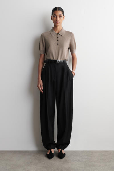 COS シュランケン ウールブレンドポロシャツ