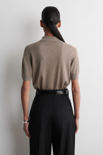 COS シュランケン ウールブレンドポロシャツ