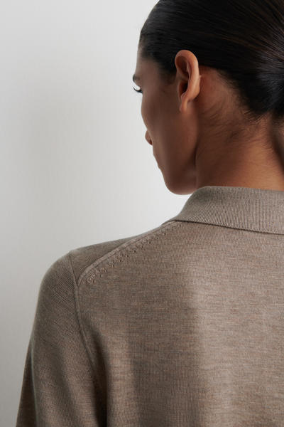 COS シュランケン ウールブレンドポロシャツ