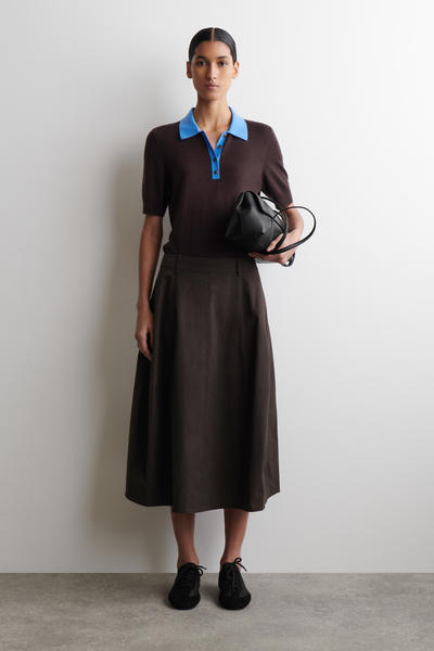 COS シュランケン ウールブレンドポロシャツ