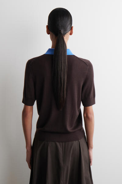 COS シュランケン ウールブレンドポロシャツ