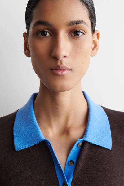 COS シュランケン ウールブレンドポロシャツ