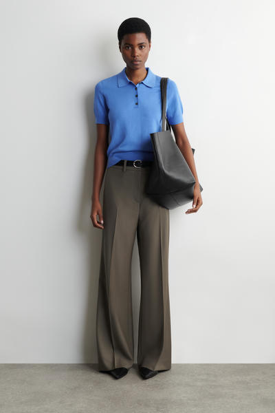 COS シュランケン ウールブレンドポロシャツ