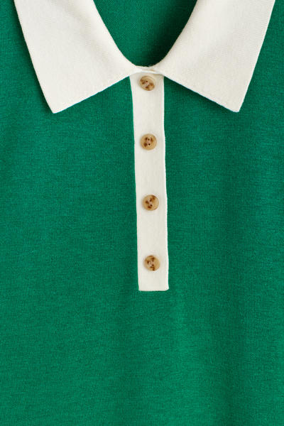 COS シュランケン ウールブレンドポロシャツ