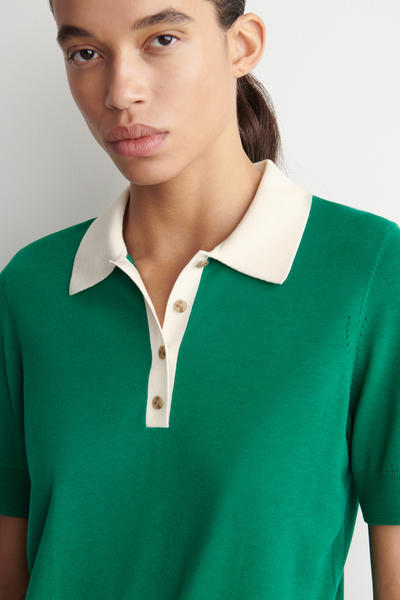 COS シュランケン ウールブレンドポロシャツ