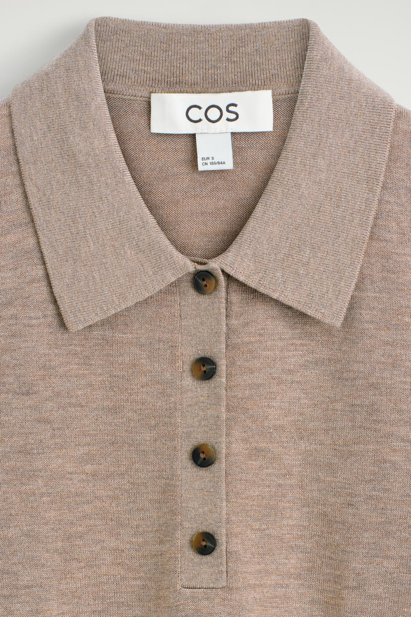 COS シュランケン ウールブレンドポロシャツ