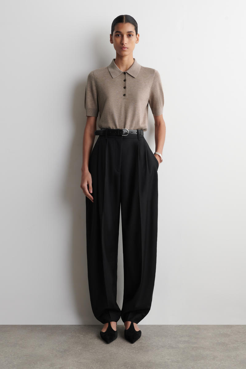 COS シュランケン ウールブレンドポロシャツ