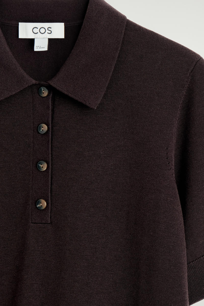 COS シュランケン ウールブレンドポロシャツ