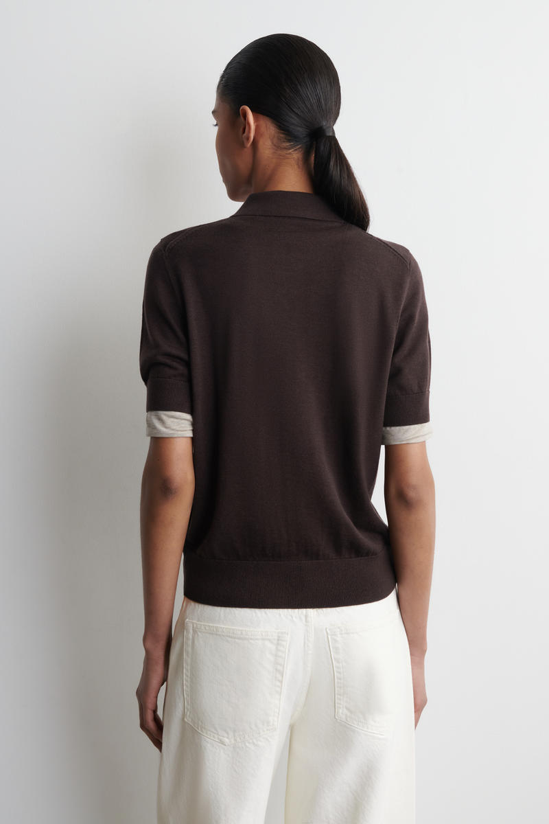 COS シュランケン ウールブレンドポロシャツ