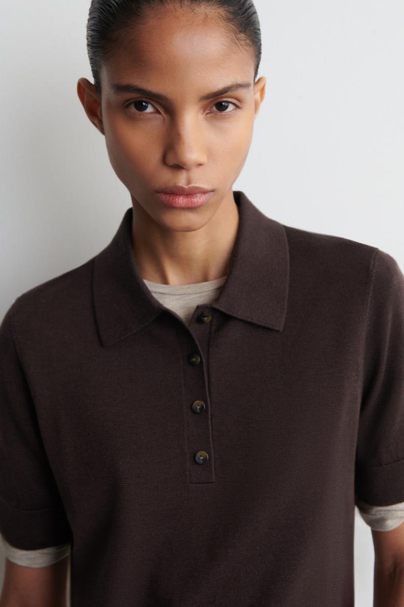 COS シュランケン ウールブレンドポロシャツ