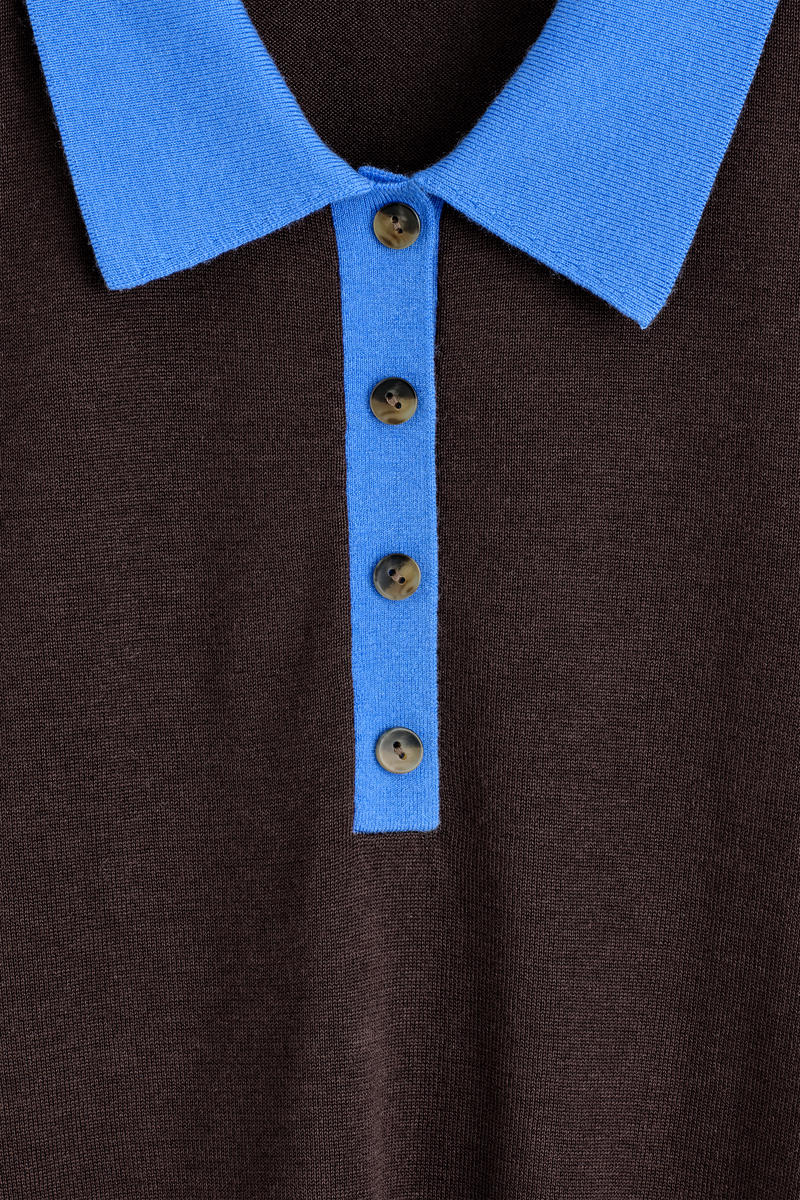 COS シュランケン ウールブレンドポロシャツ