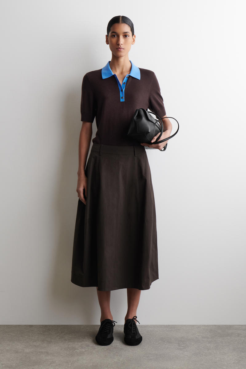 COS シュランケン ウールブレンドポロシャツ