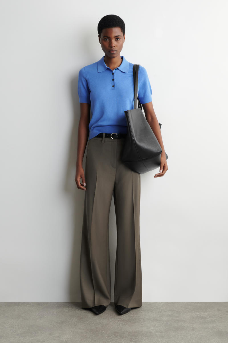 COS シュランケン ウールブレンドポロシャツ