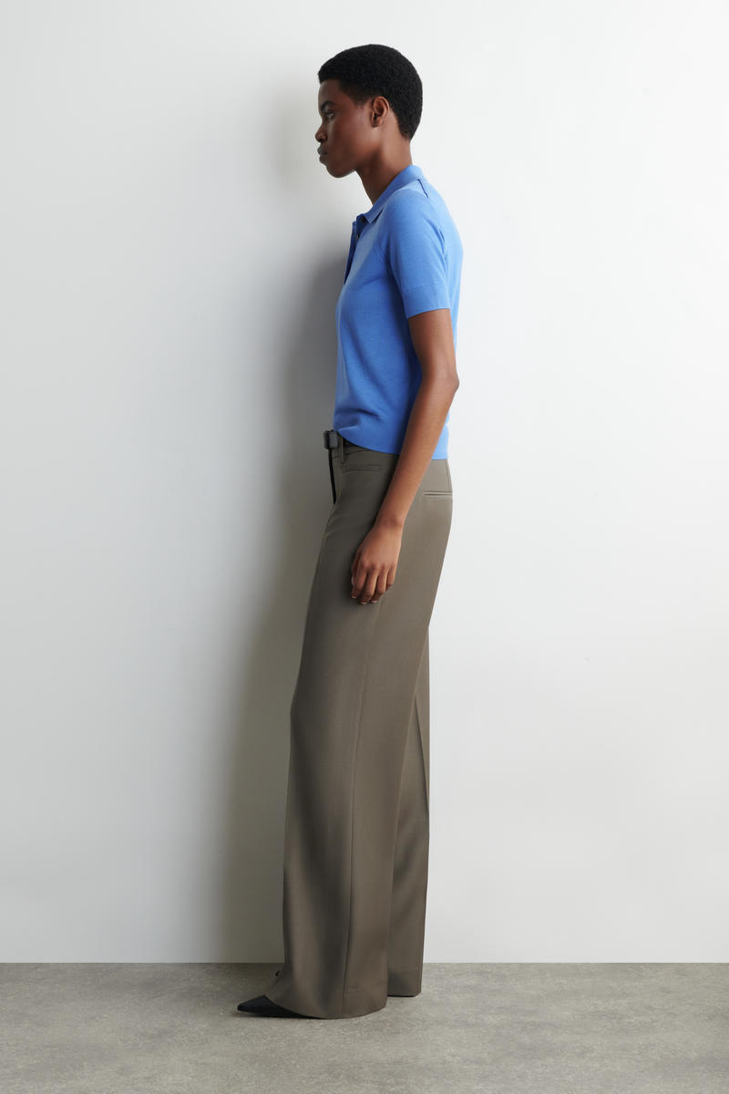 COS シュランケン ウールブレンドポロシャツ