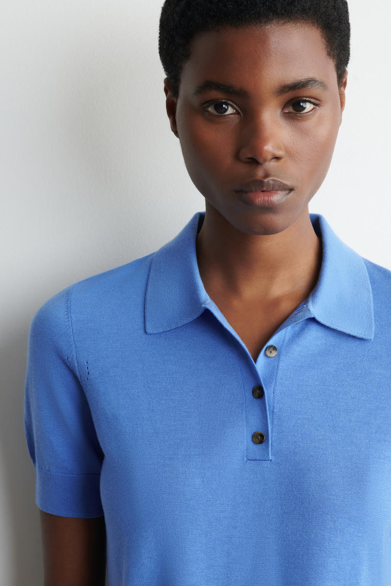 COS シュランケン ウールブレンドポロシャツ