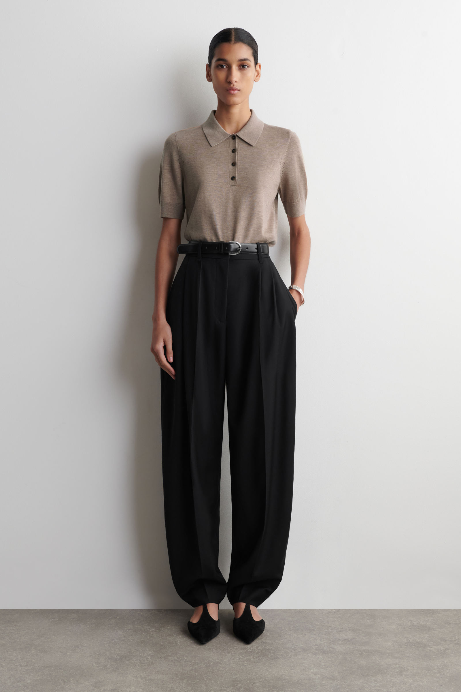 SHRUNKEN WOOL-BLEND POLO SHIRT シュランケン ウールブレンド