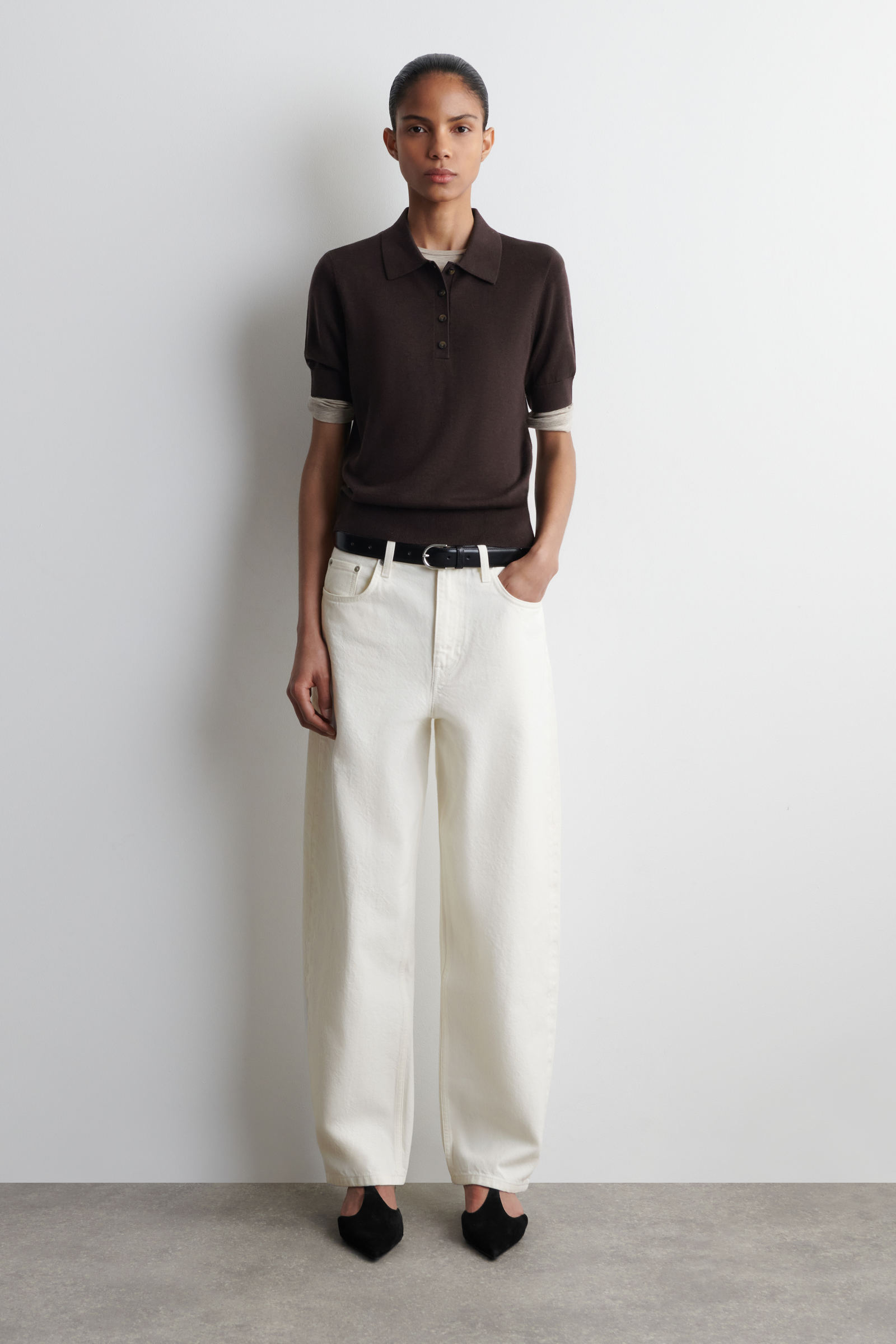 SHRUNKEN WOOL-BLEND POLO SHIRT シュランケン ウールブレンド