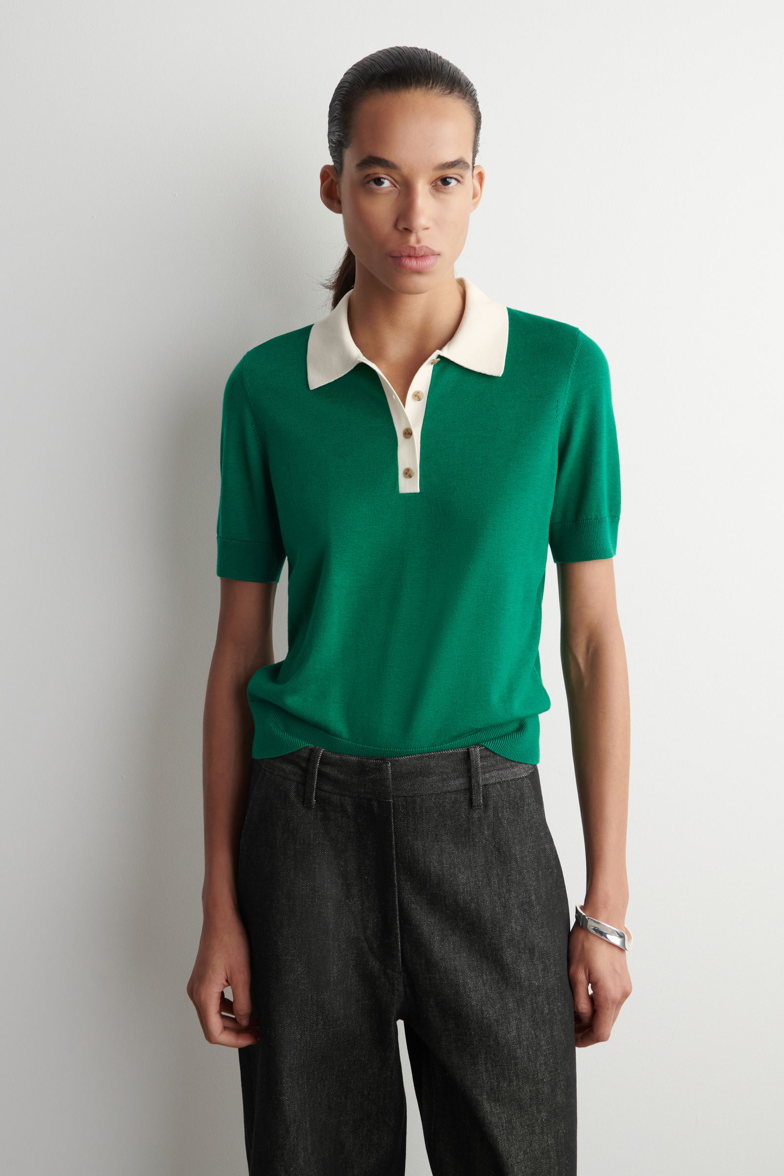 SHRUNKEN WOOL-BLEND POLO SHIRT シュランケン ウールブレンド