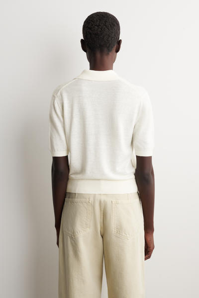 COS ニットリネンメリノポロシャツ