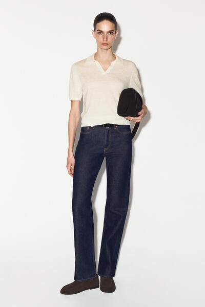 COS ニットリネンメリノポロシャツ