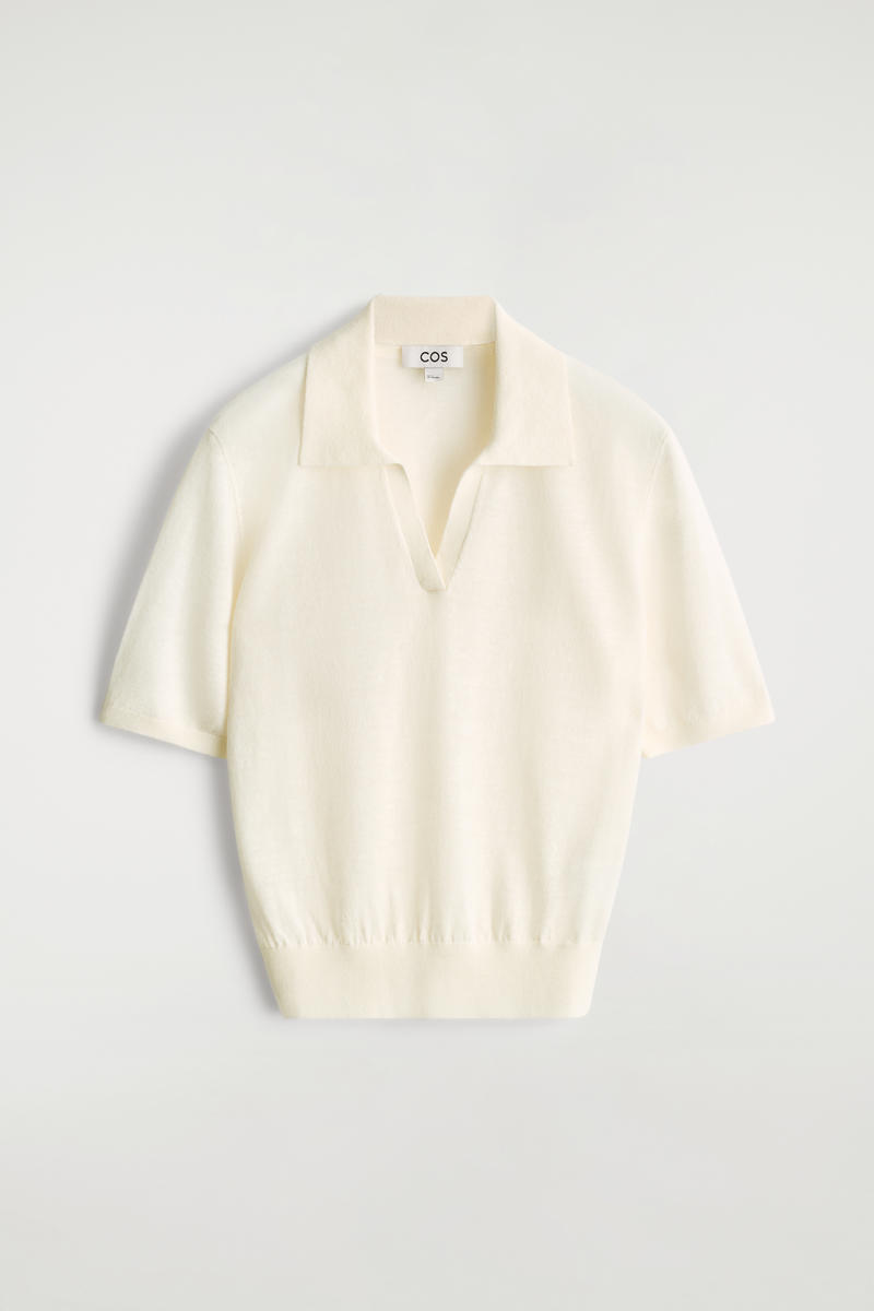 COS ニットリネンメリノポロシャツ
