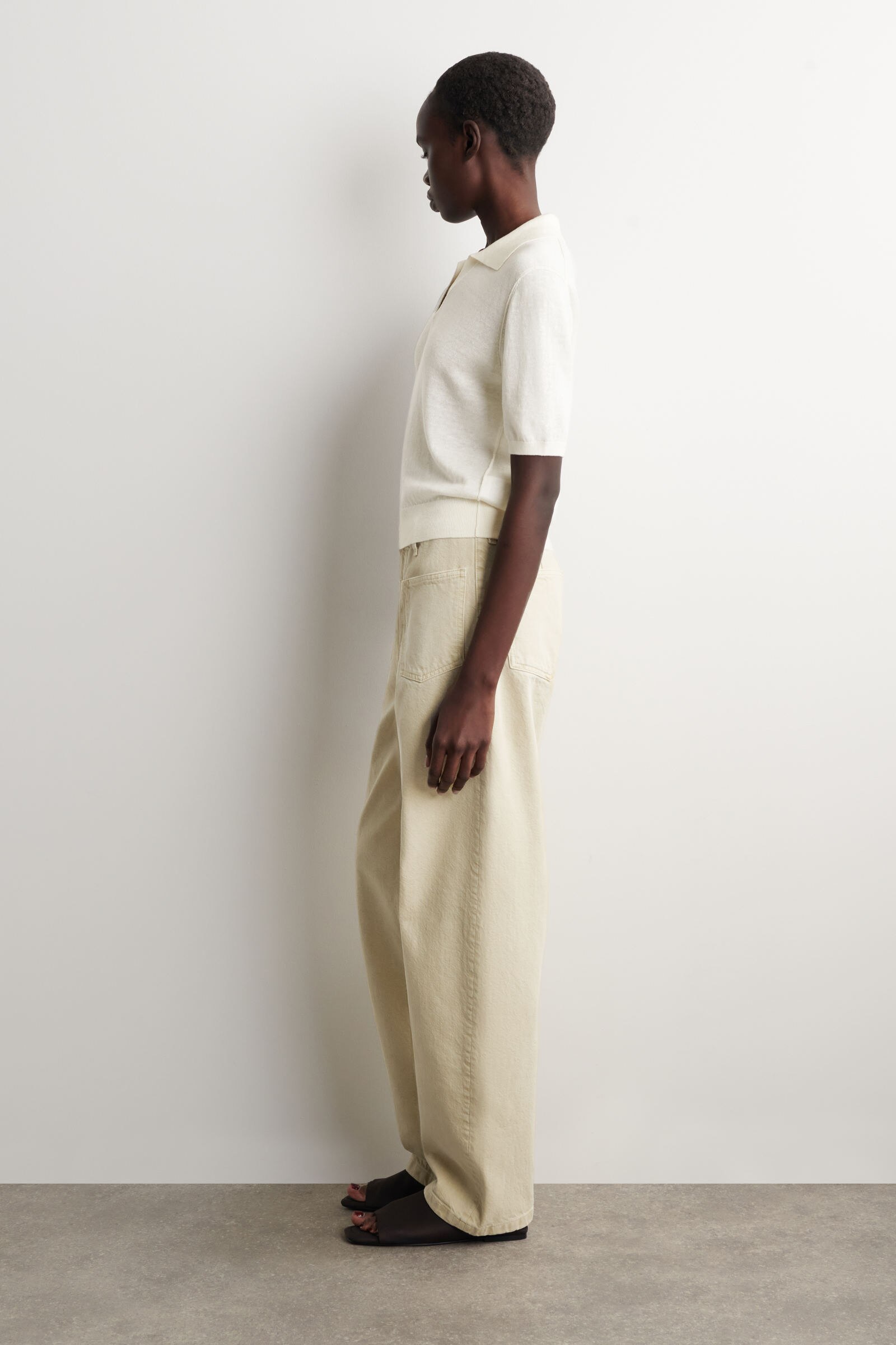 KNITTED LINEN-MERINO POLO SHIRT ニットリネンメリノポロシャツ 