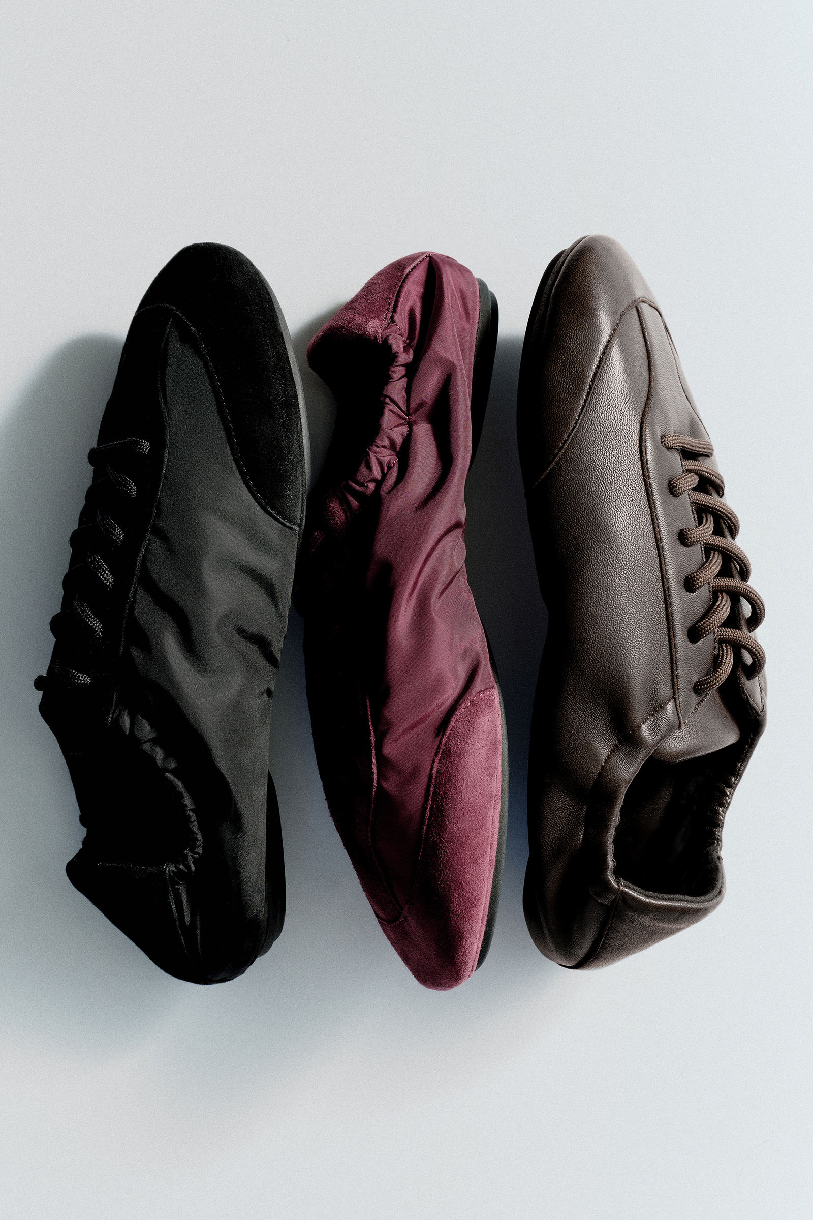 LEATHER BALLET TRAINERS レザーバレエスニーカー ダークブラウン｜COS 