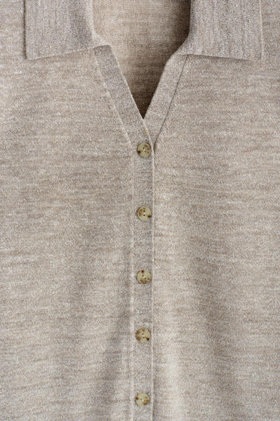 COS ニットリネンメリノ半袖シャツ