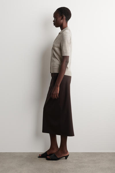 COS ニットリネンメリノ半袖シャツ