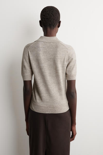 COS ニットリネンメリノ半袖シャツ