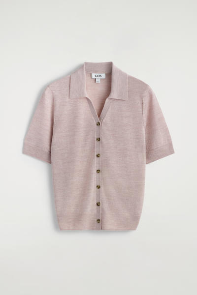 COS ニットリネンメリノ半袖シャツ