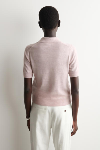 COS ニットリネンメリノ半袖シャツ