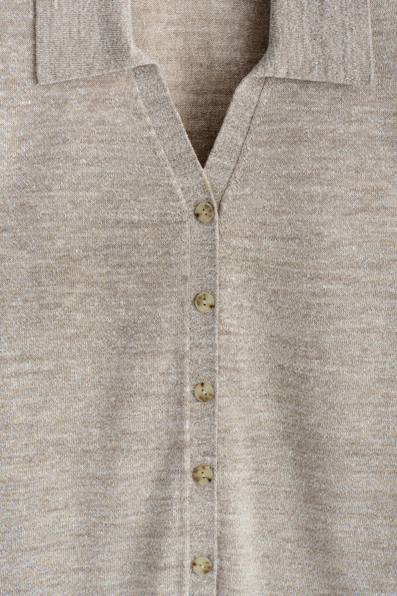 COS ニットリネンメリノ半袖シャツ