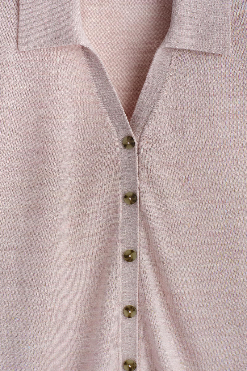 COS ニットリネンメリノ半袖シャツ