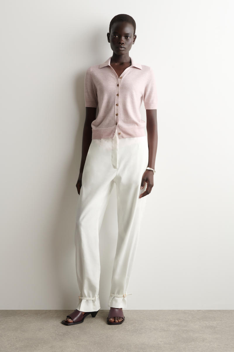 COS ニットリネンメリノ半袖シャツ