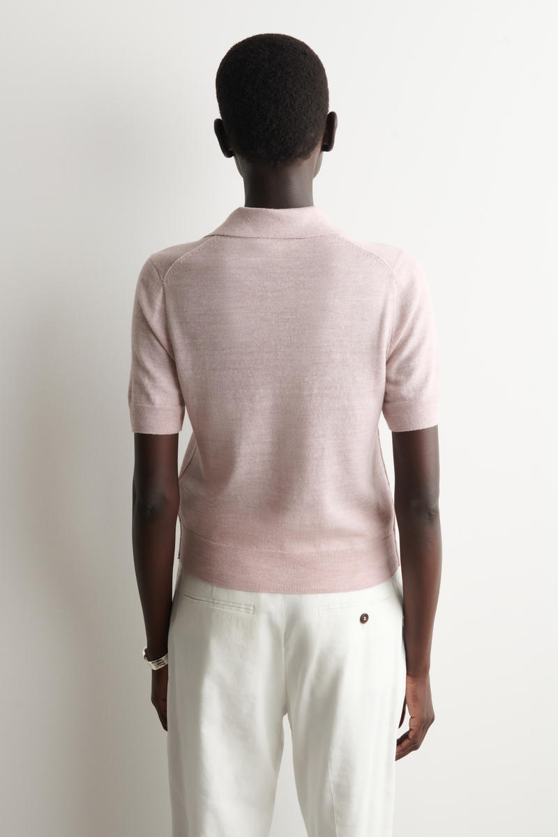 COS ニットリネンメリノ半袖シャツ