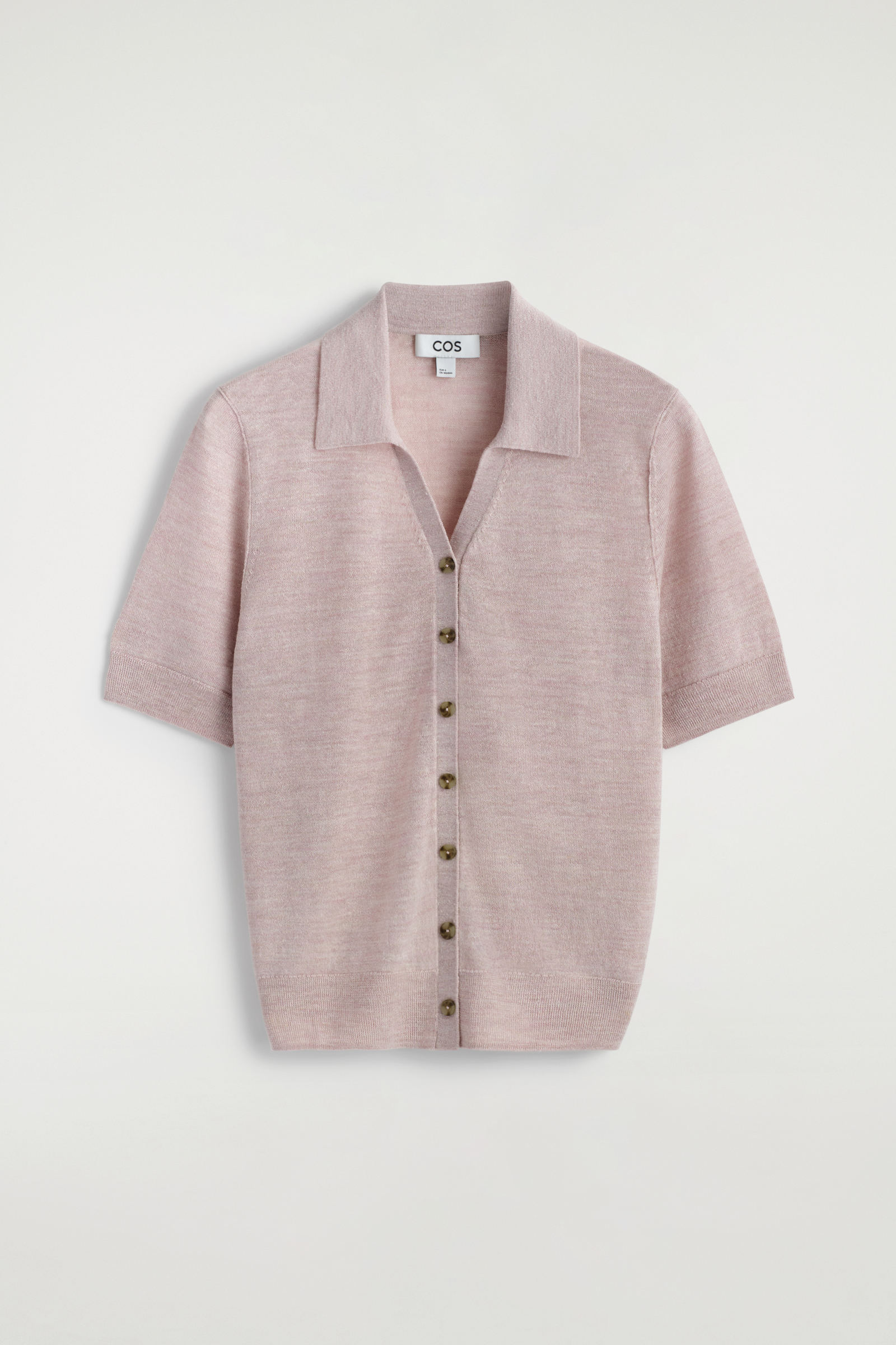 KNITTED LINEN-MERINO SHORT-SLEEVED SHIRT ニットリネンメリノ半袖 